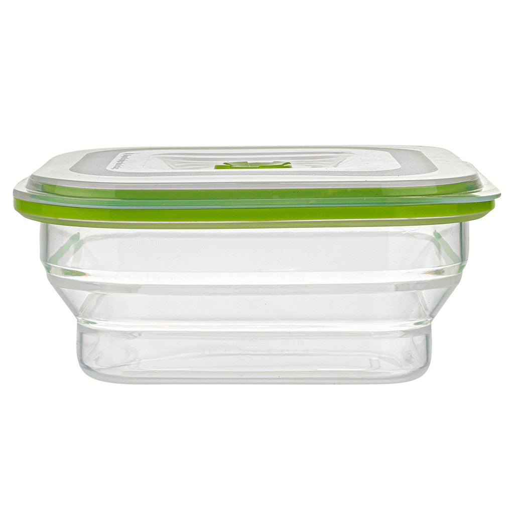 Fresh Hero 37 oz Green Silicone Airtight Food Storage Container - with Vented Lid, Collapsible - 7" x 7" x 3" - 20 count box