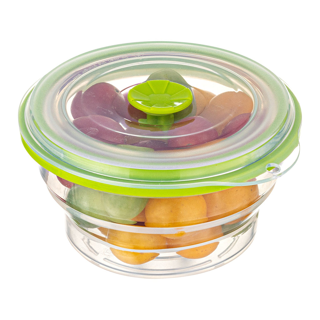 Fresh Hero 16 oz Green Silicone Airtight Food Storage Container - with Vented Lid, Collapsible - 5 3/4" x 5 3/4" x 2 3/4" - 1 count box