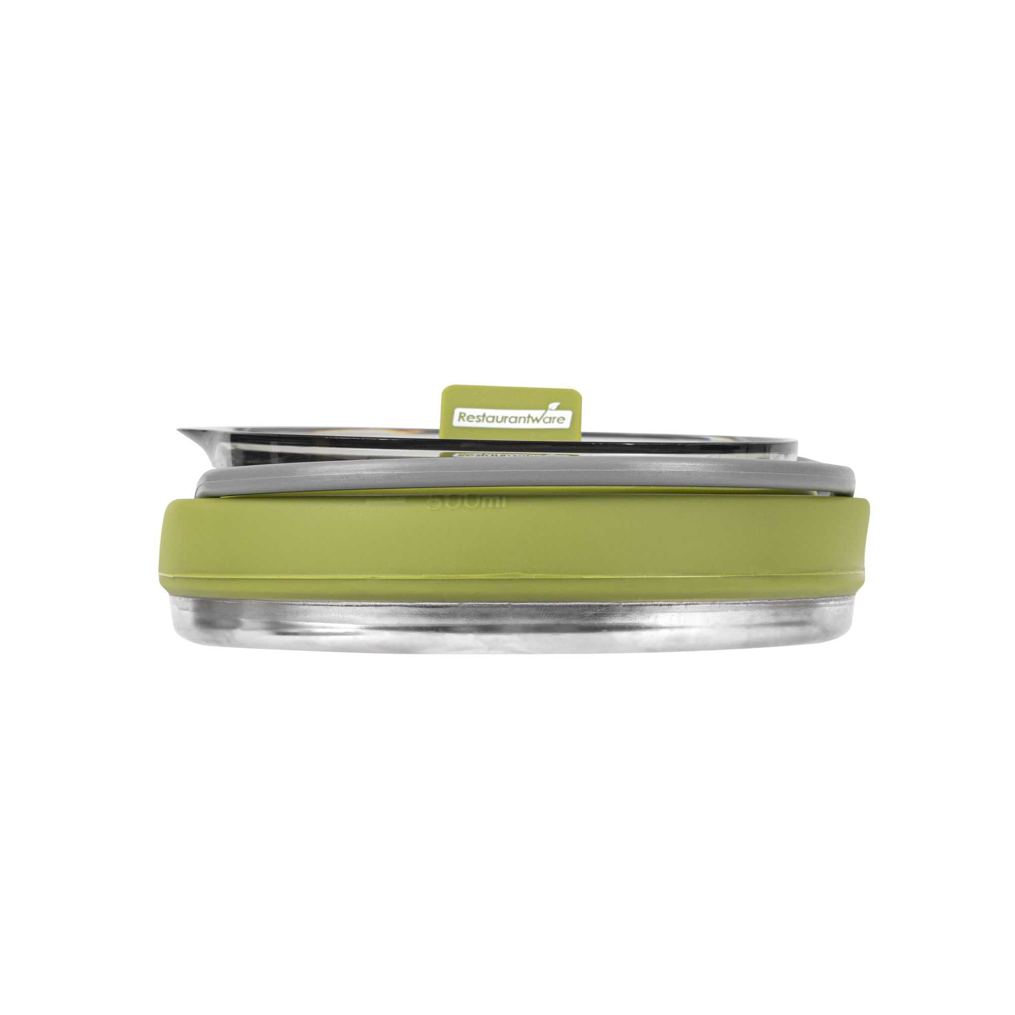 Hi Tek 1L Green Silicone Collapsible Kettle - with Lid - 6" x 6" x 4 1/4" - 20 count box