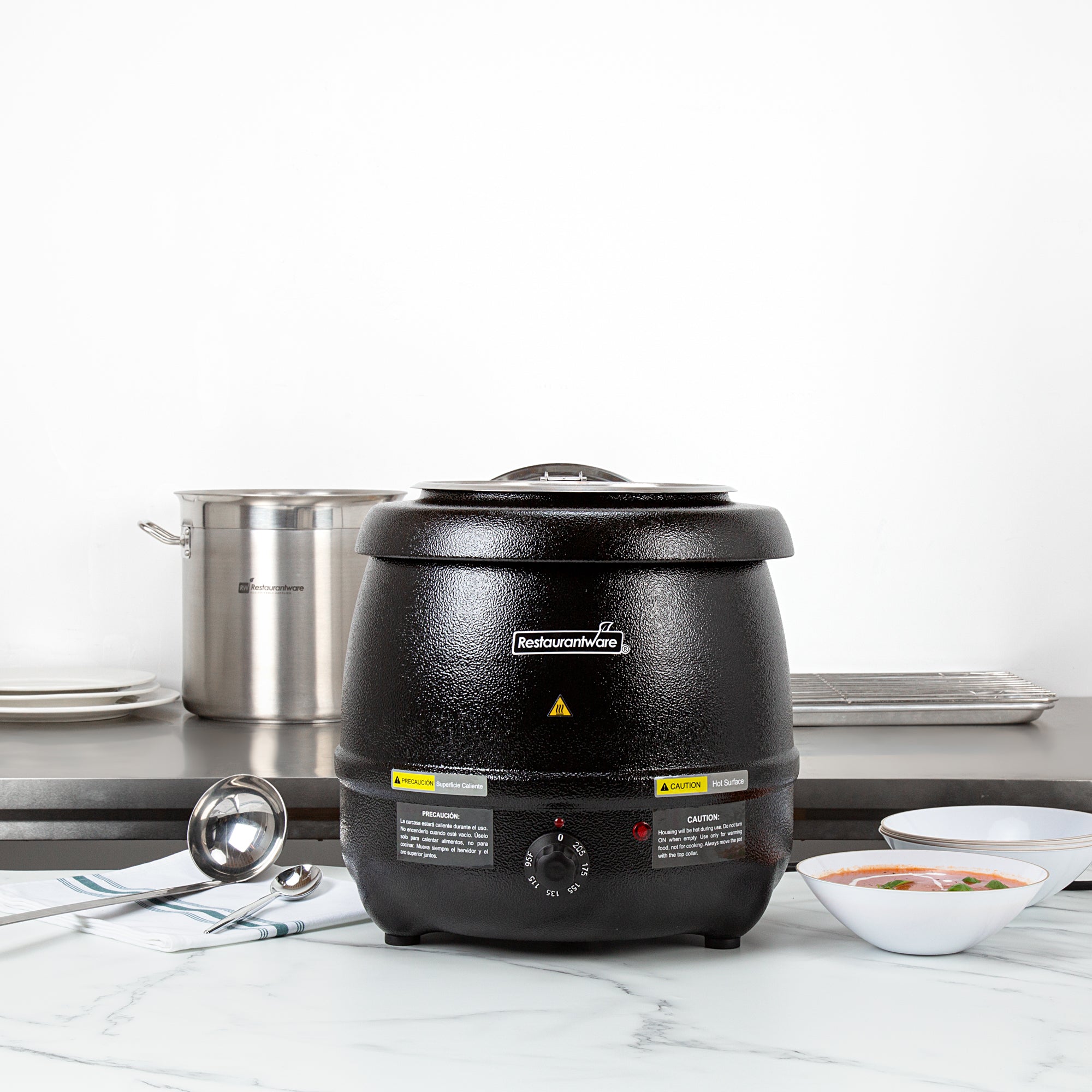 Hi Tek 10 qt Black Soup Kettle Warmer - 110V, 800W - 1 count box