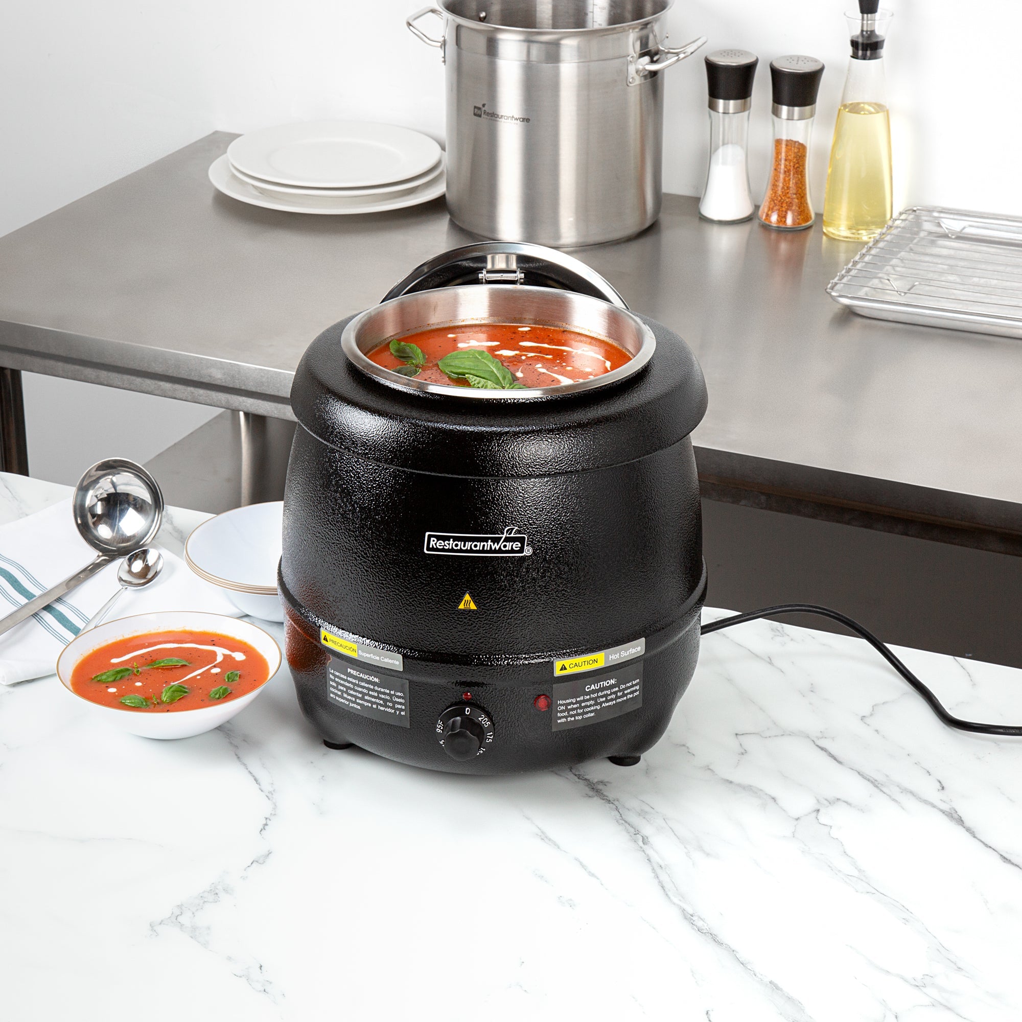 Hi Tek 10 qt Black Soup Kettle Warmer - 110V, 800W - 1 count box