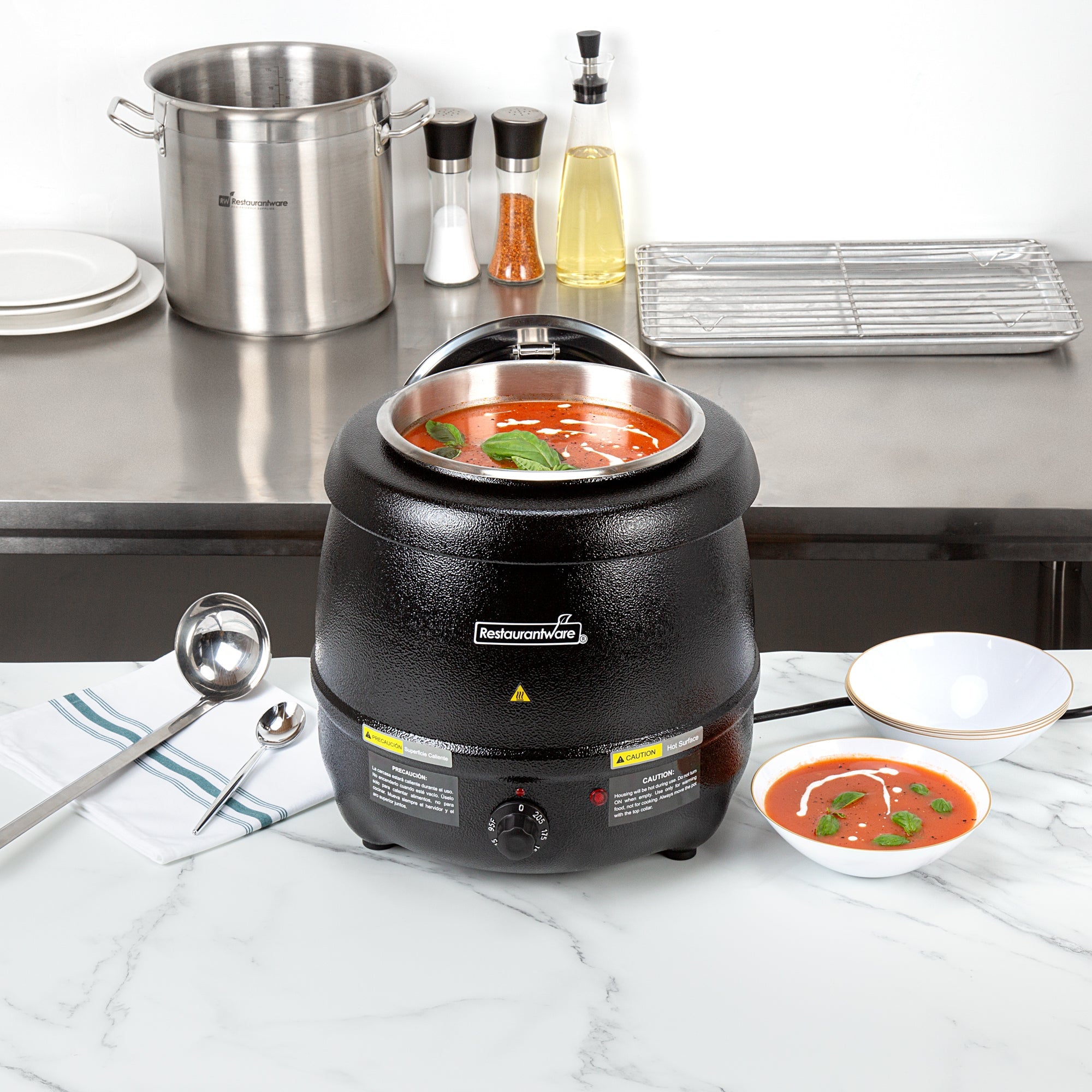Hi Tek 10 qt Black Soup Kettle Warmer - 110V, 800W - 1 count box