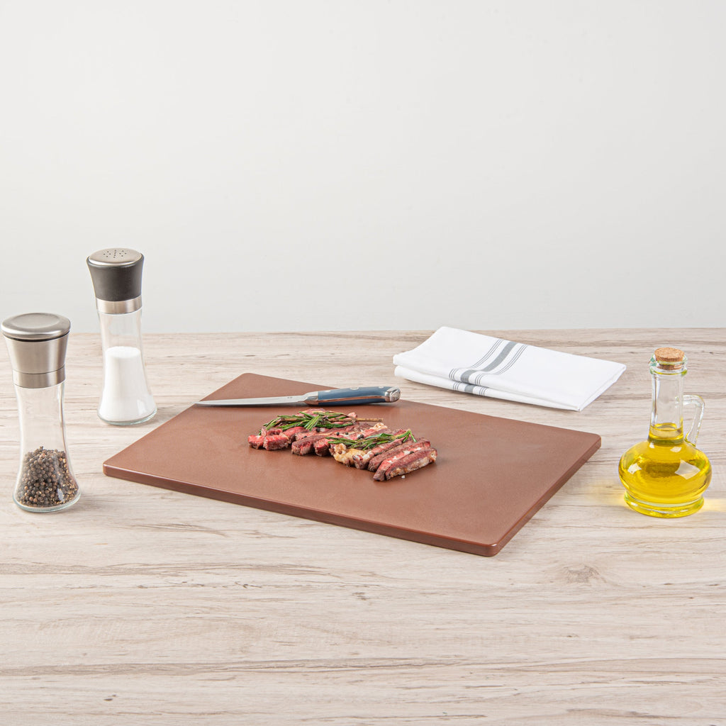 Chef 101 Brown Plastic Cutting Board - 18" x 12" - 1 count box