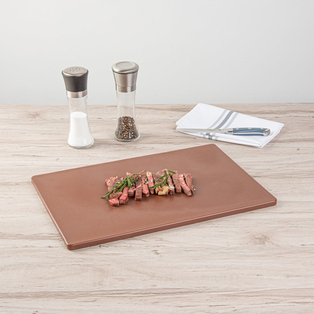Chef 101 Brown Plastic Cutting Board - 18" x 12" - 1 count box