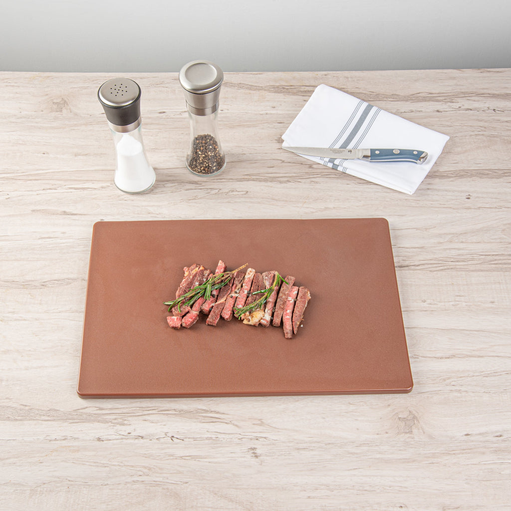 Chef 101 Brown Plastic Cutting Board - 18" x 12" - 1 count box