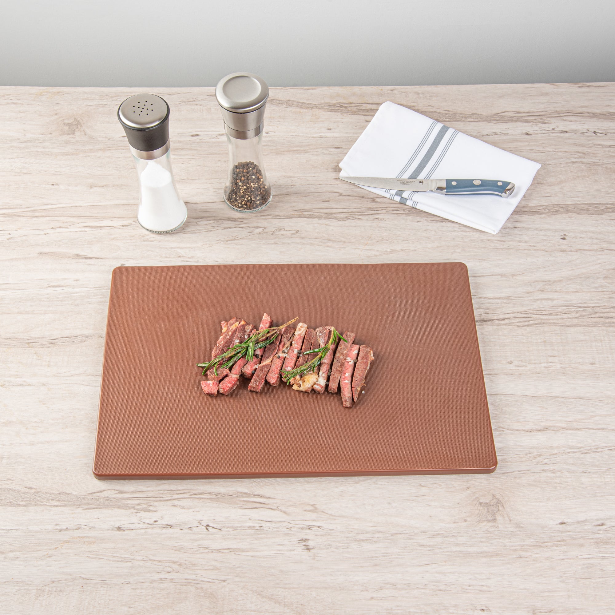 Chef 101 Brown Plastic Cutting Board - 18" x 12" - 1 count box