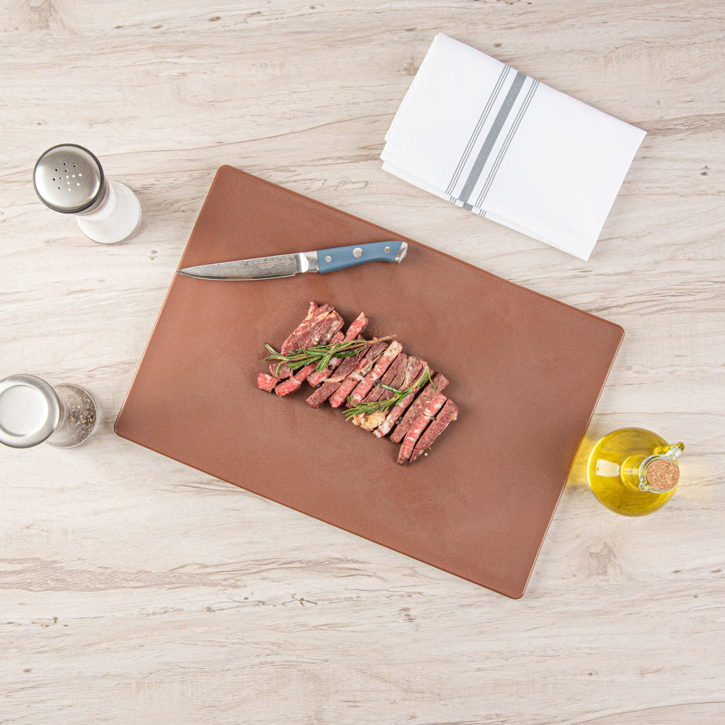 Chef 101 Brown Plastic Cutting Board - 18" x 12" - 1 count box