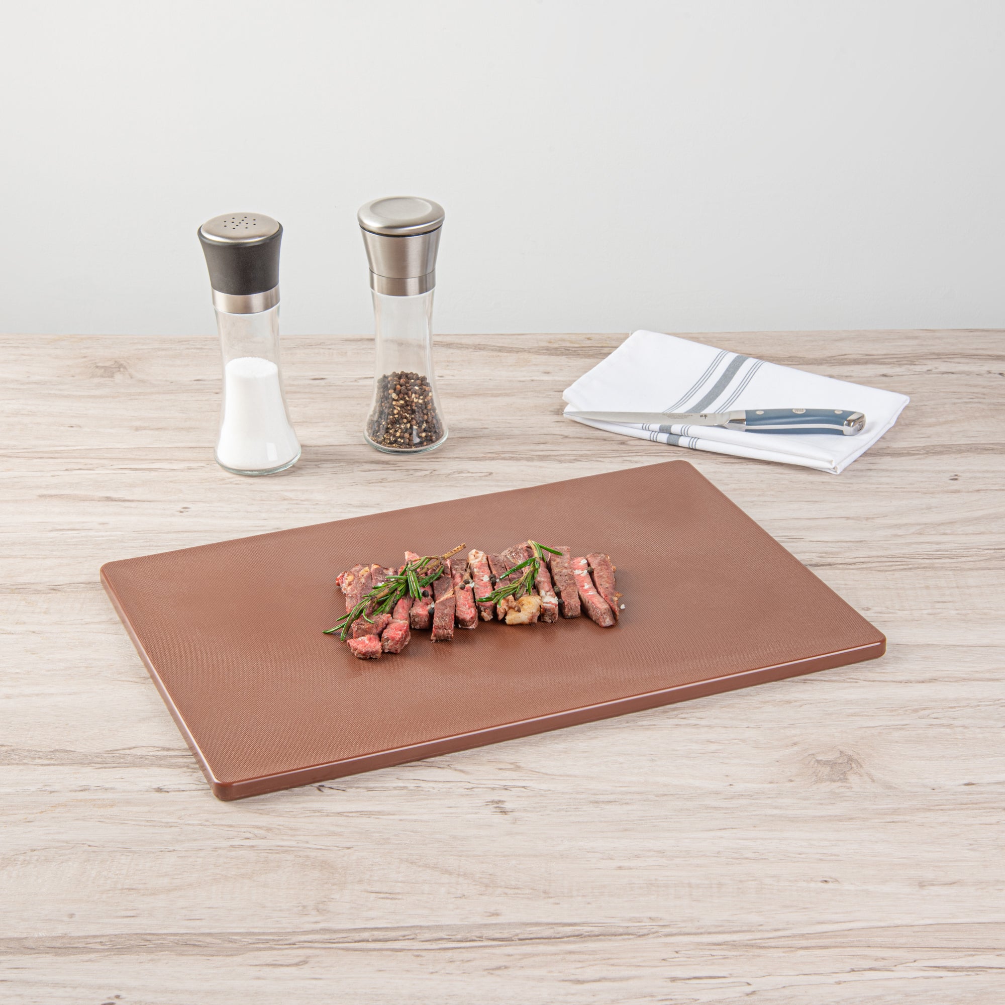 Chef 101 Brown Plastic Cutting Board - 18" x 12" - 10 count box