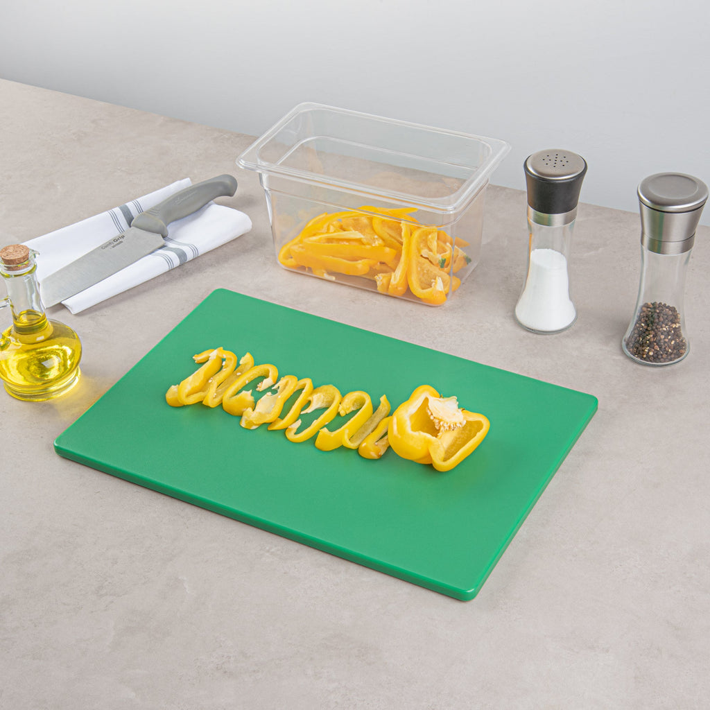 Chef 101 Green Plastic Cutting Board - 18" x 12" - 1 count box