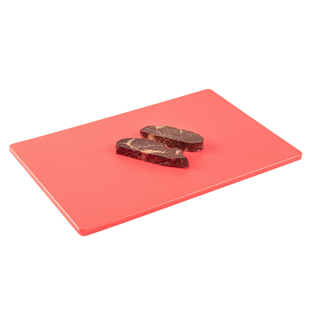 Chef 101 Red Plastic Cutting Board - 18" x 12" - 10 count box
