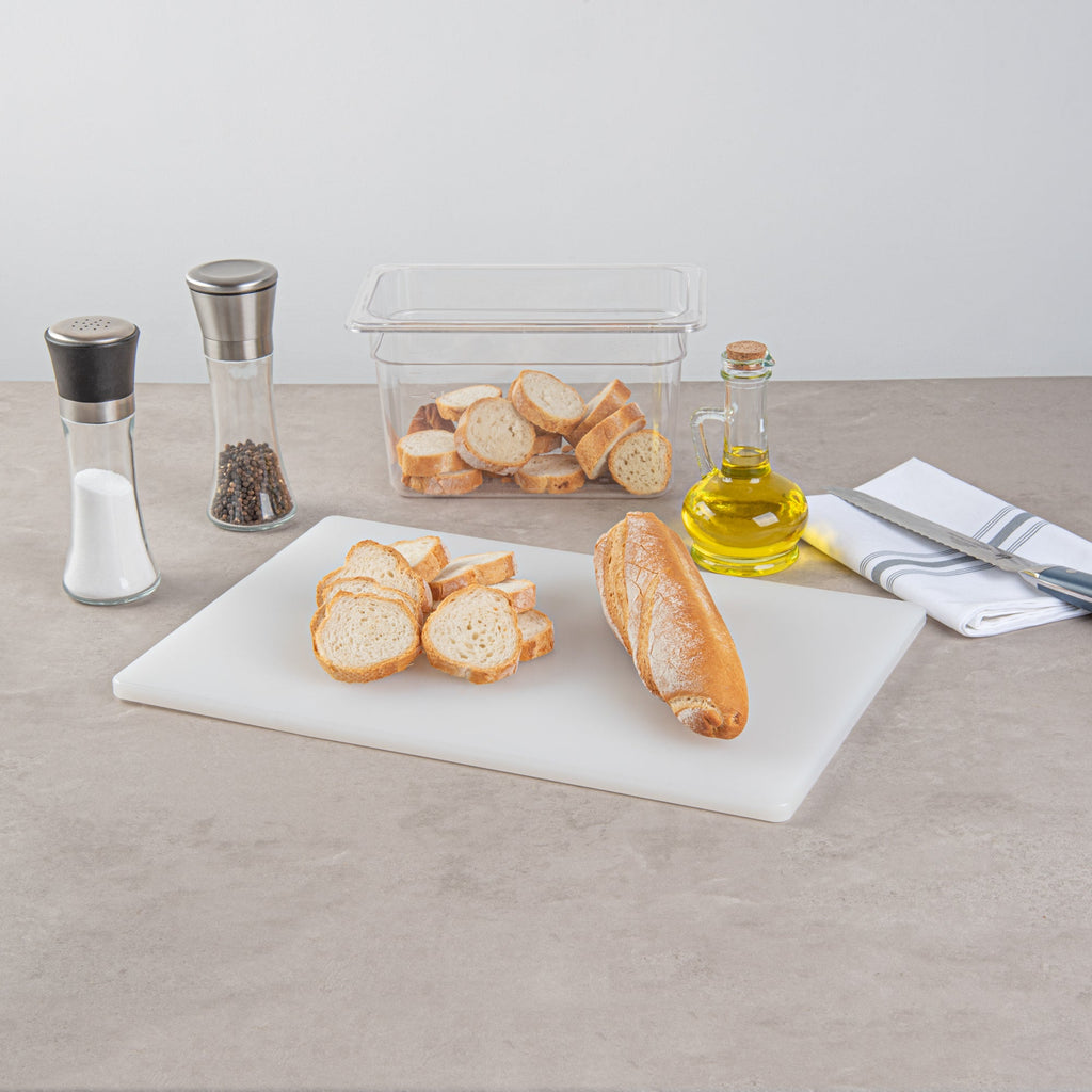 Chef 101 White Plastic Cutting Board - 18" x 12" x 1/2" - 1 count box