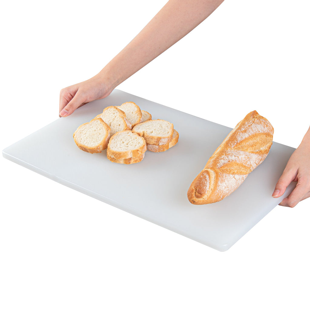 Chef 101 White Plastic Cutting Board - 18" x 12" x 1/2" - 1 count box
