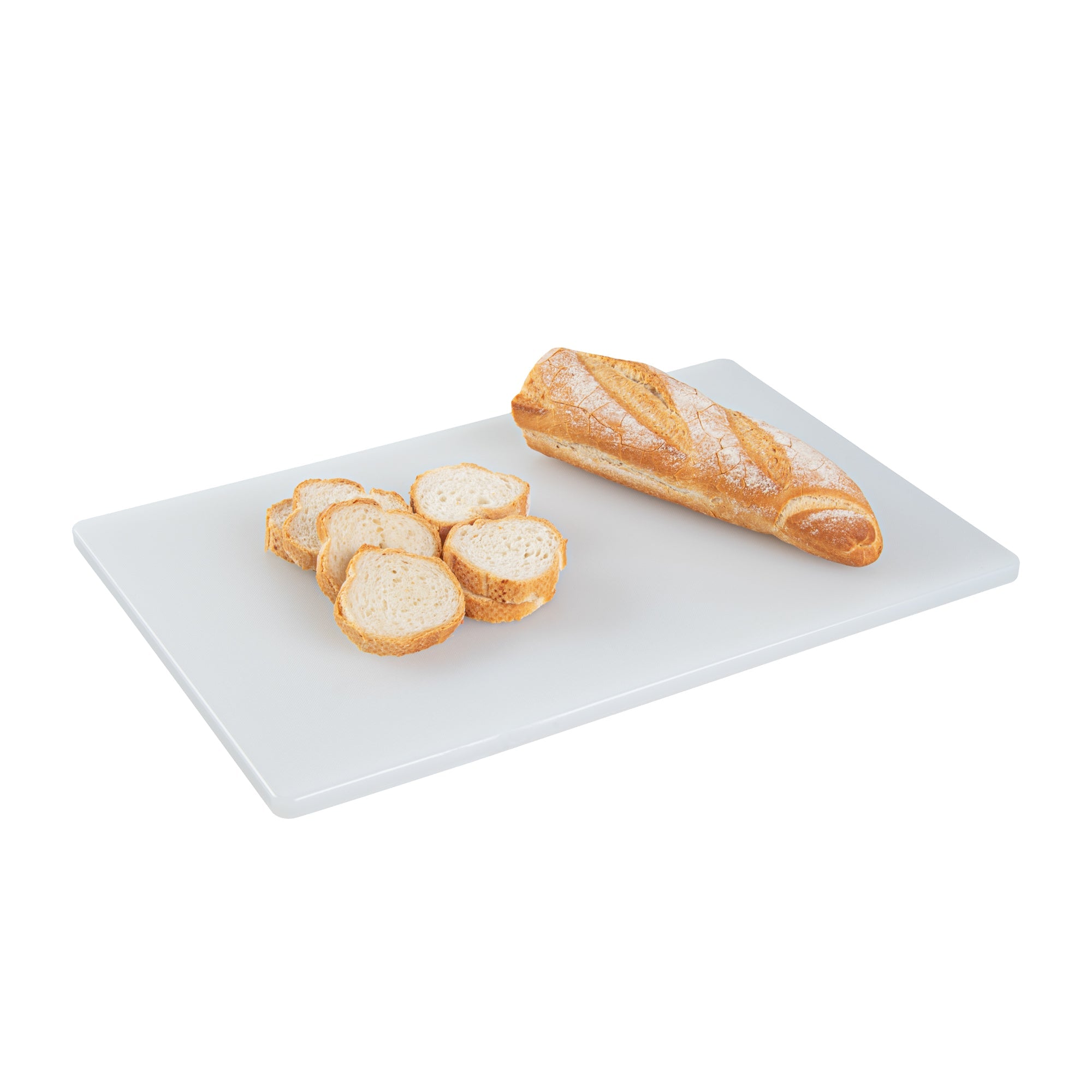 Chef 101 White Plastic Cutting Board - 18" x 12" x 1/2" - 10 count box