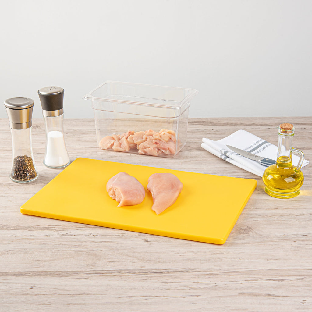 Chef 101 Yellow Plastic Cutting Board - 18" x 12" - 1 count box