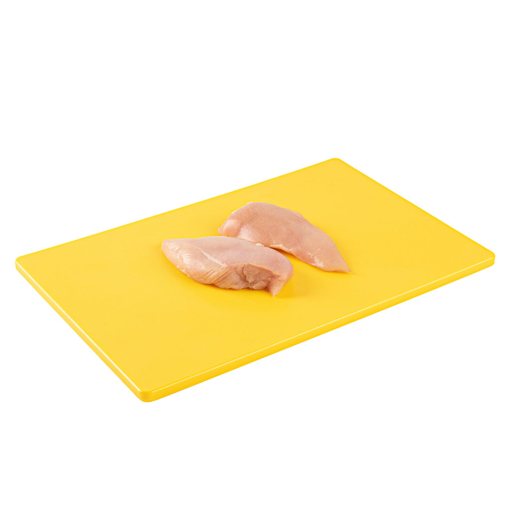 Chef 101 Yellow Plastic Cutting Board - 18" x 12" - 10 count box