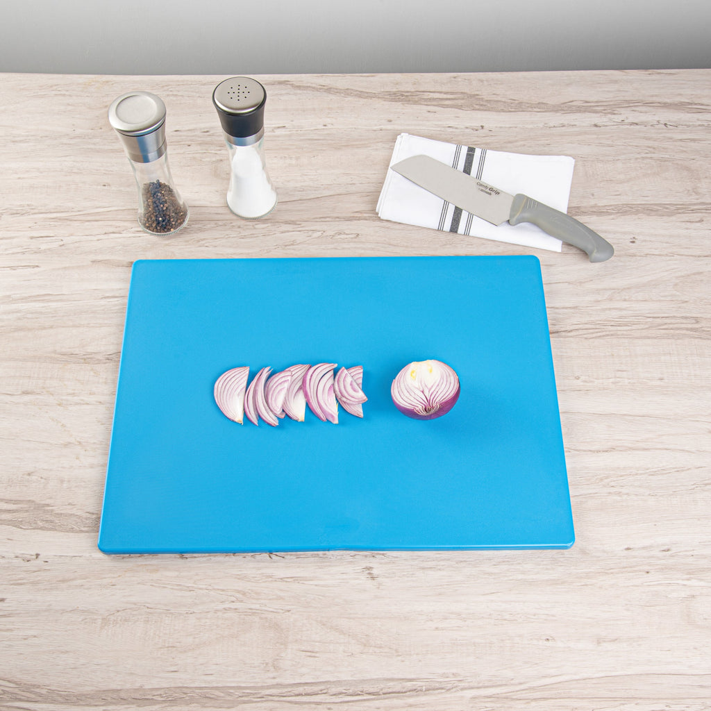 Chef 101 Blue Plastic Cutting Board - 20" x 15" - 10 count box