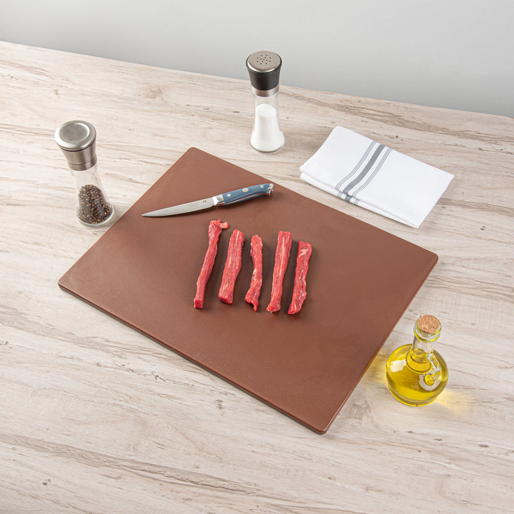 Chef 101 Brown Plastic Cutting Board - 20" x 15" - 1 count box