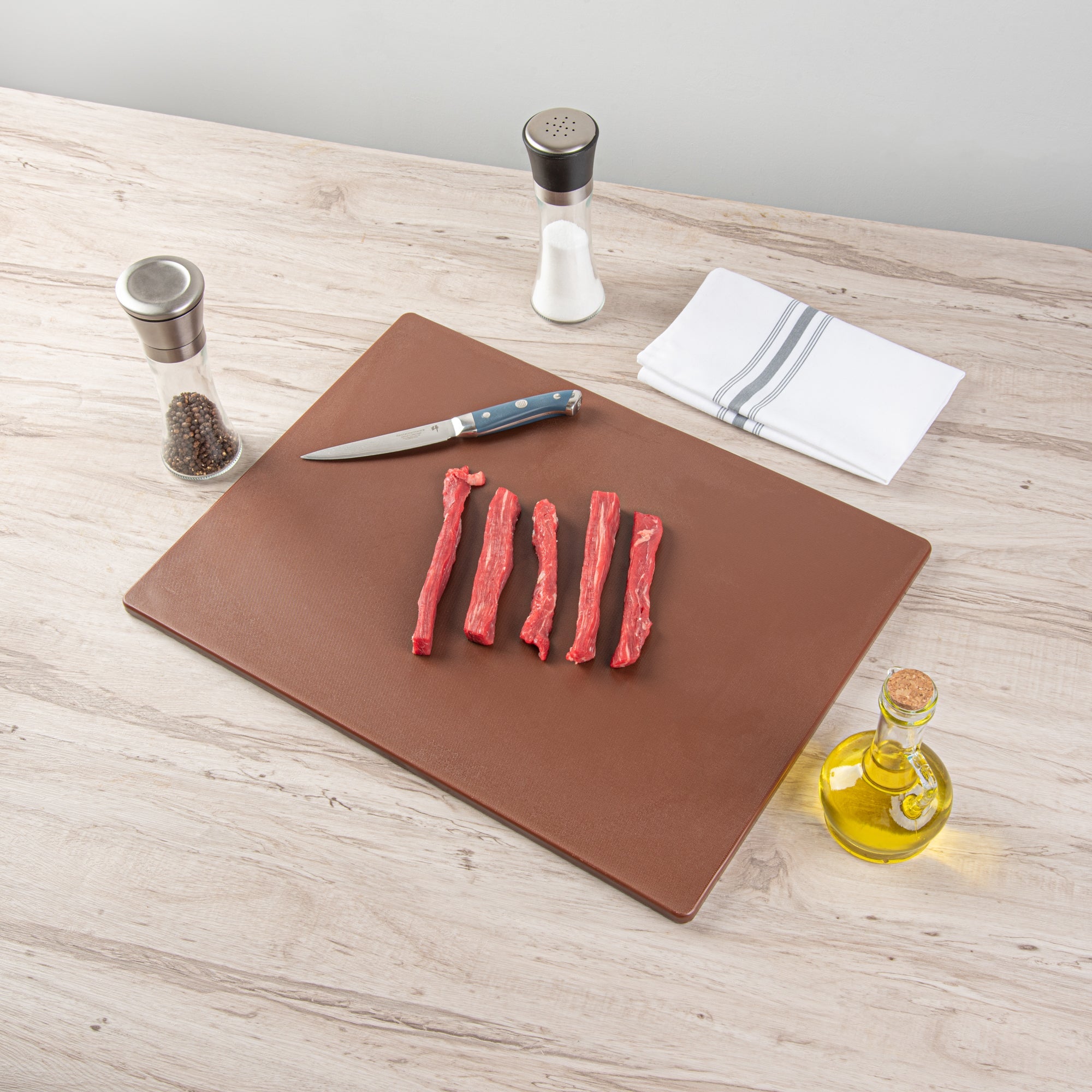 Chef 101 Brown Plastic Cutting Board - 20" x 15" - 1 count box