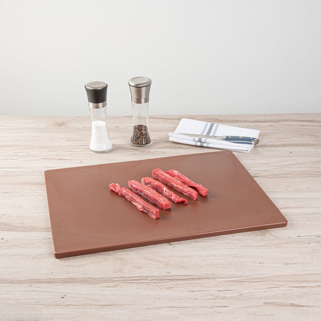 Chef 101 Brown Plastic Cutting Board - 20" x 15" - 10 count box