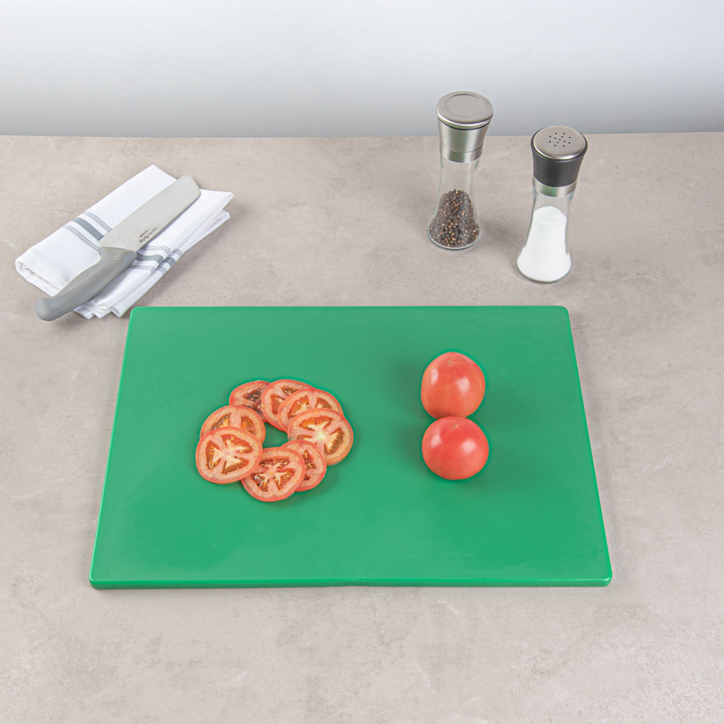Chef 101 Green Plastic Cutting Board - 20" x 15" - 10 count box