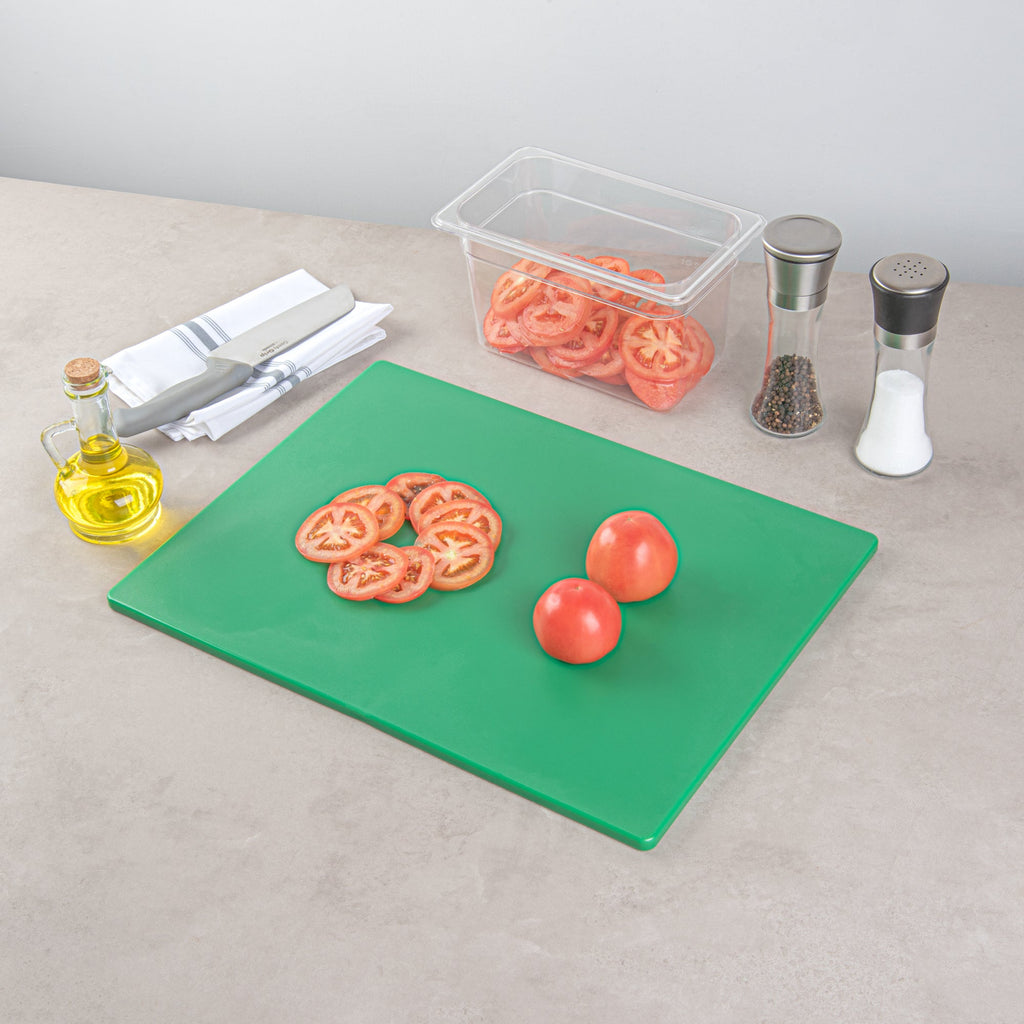 Chef 101 Green Plastic Cutting Board - 20" x 15" - 10 count box
