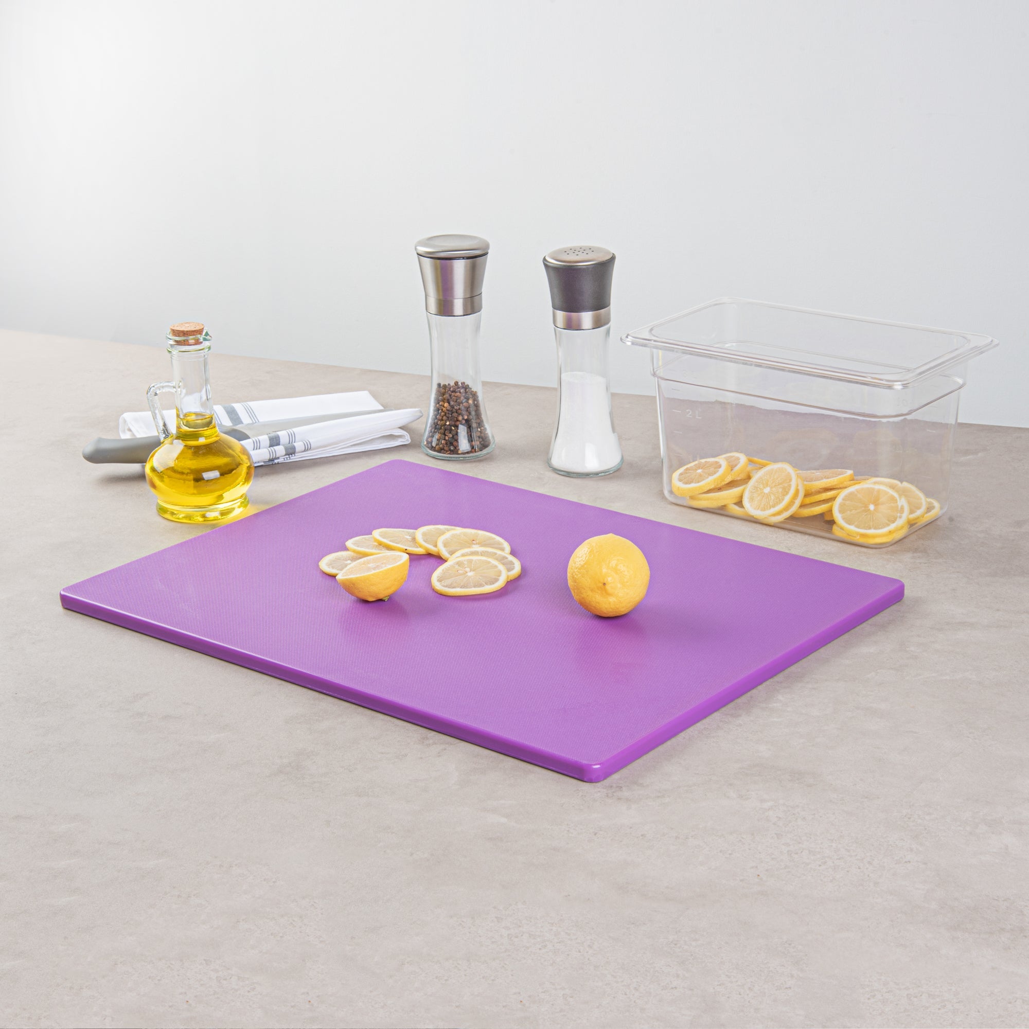 Chef 101 Purple Plastic Cutting Board - 20" x 15" - 1 count box