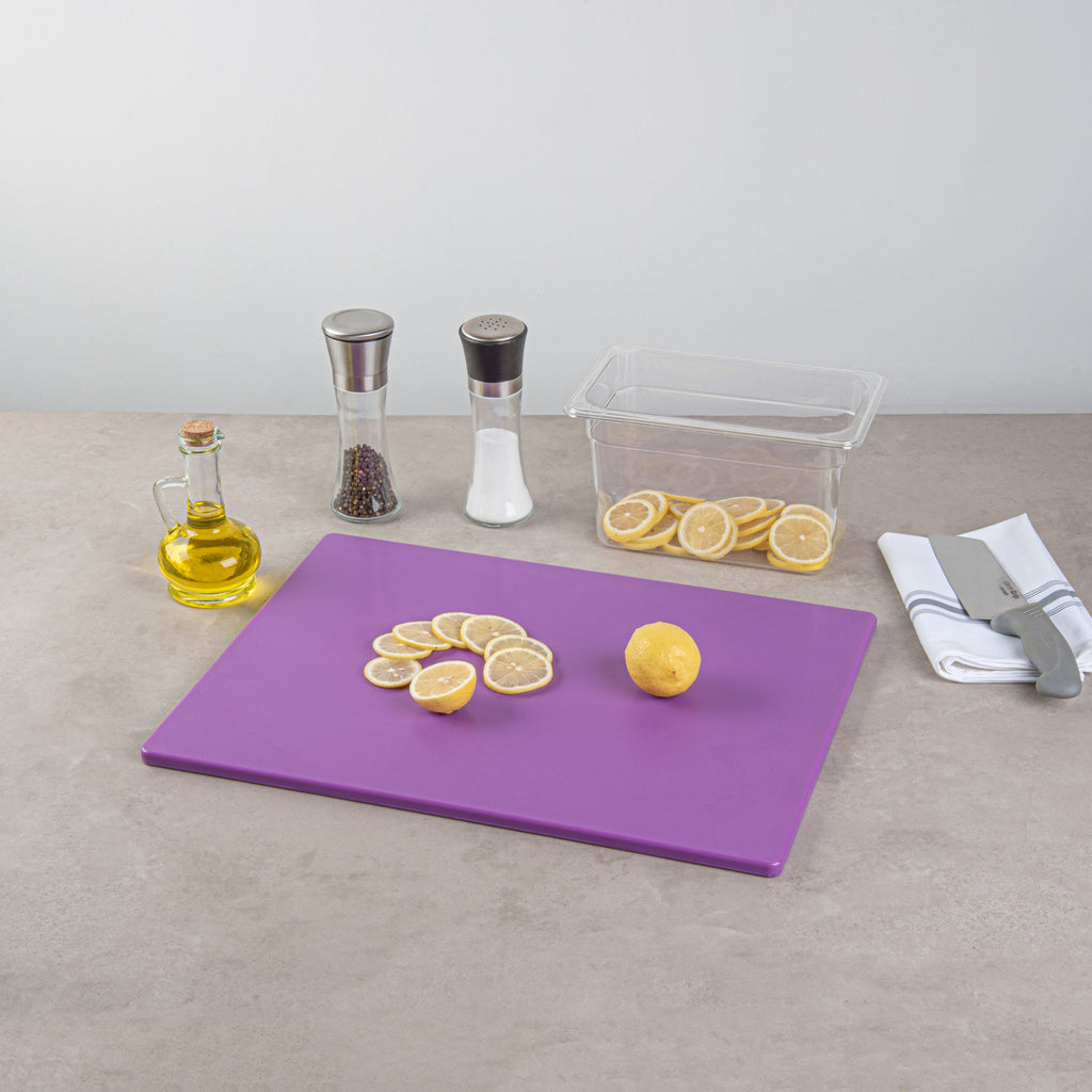 Chef 101 Purple Plastic Cutting Board - 20" x 15" - 10 count box