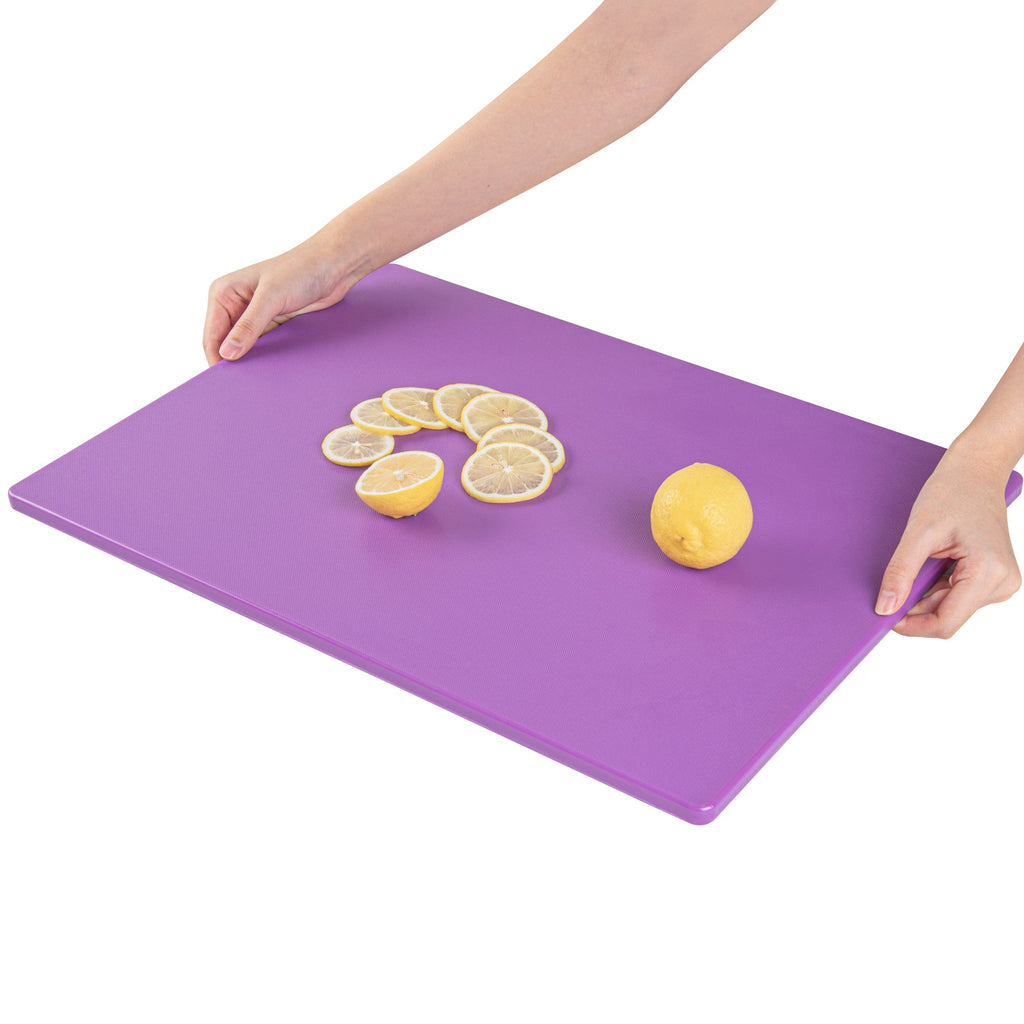 Chef 101 Purple Plastic Cutting Board - 20" x 15" - 10 count box