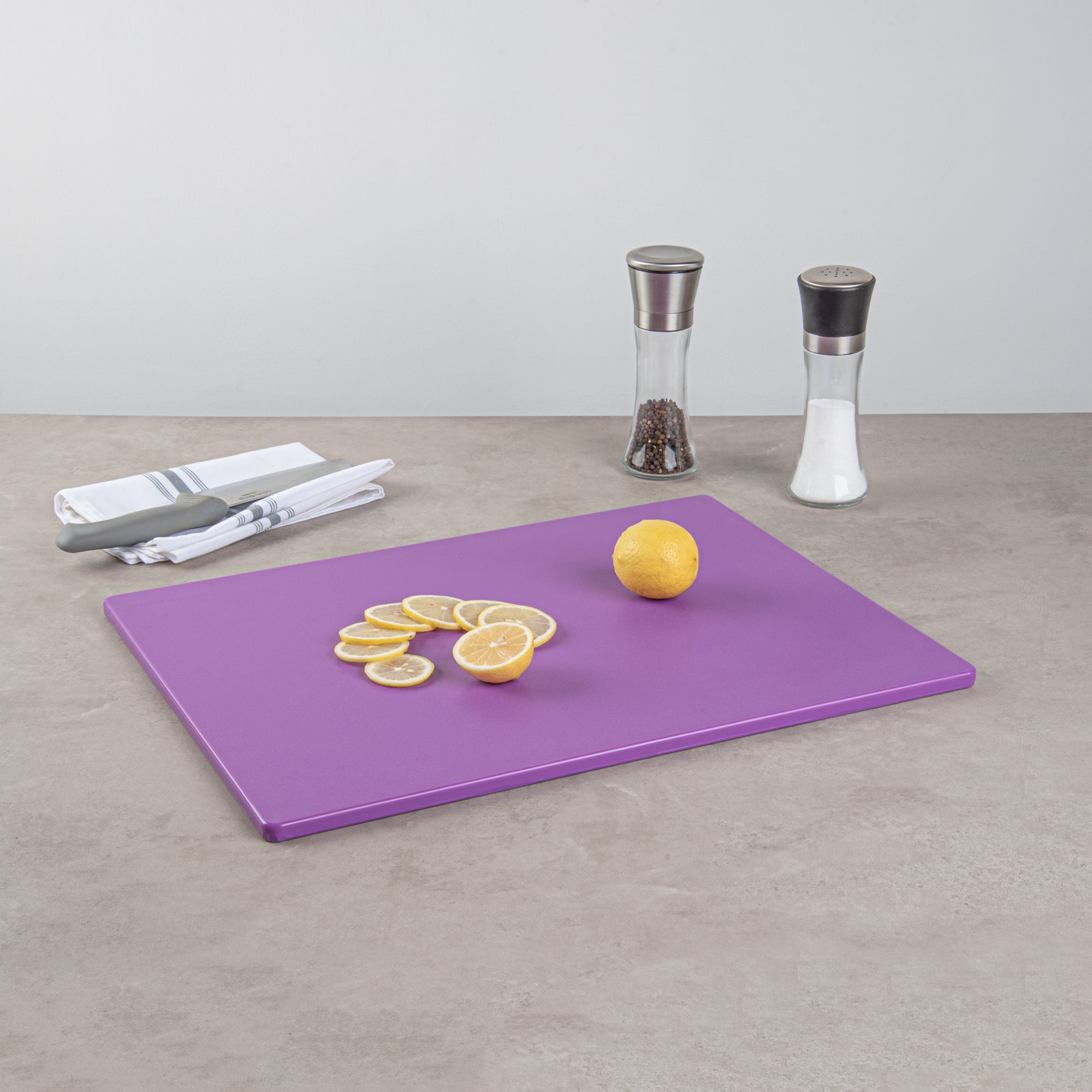 Chef 101 Purple Plastic Cutting Board - 20" x 15" - 10 count box