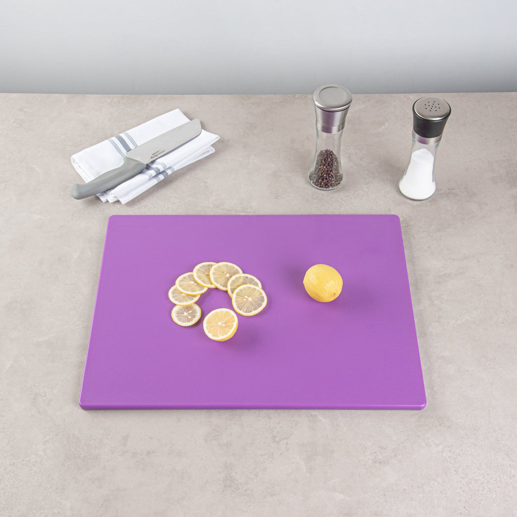 Chef 101 Purple Plastic Cutting Board - 20" x 15" - 10 count box