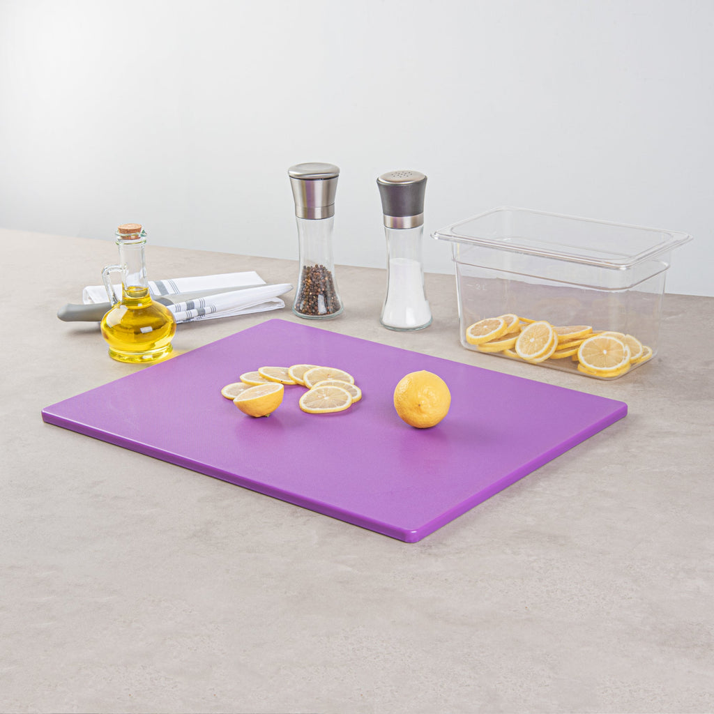 Chef 101 Purple Plastic Cutting Board - 20" x 15" - 10 count box