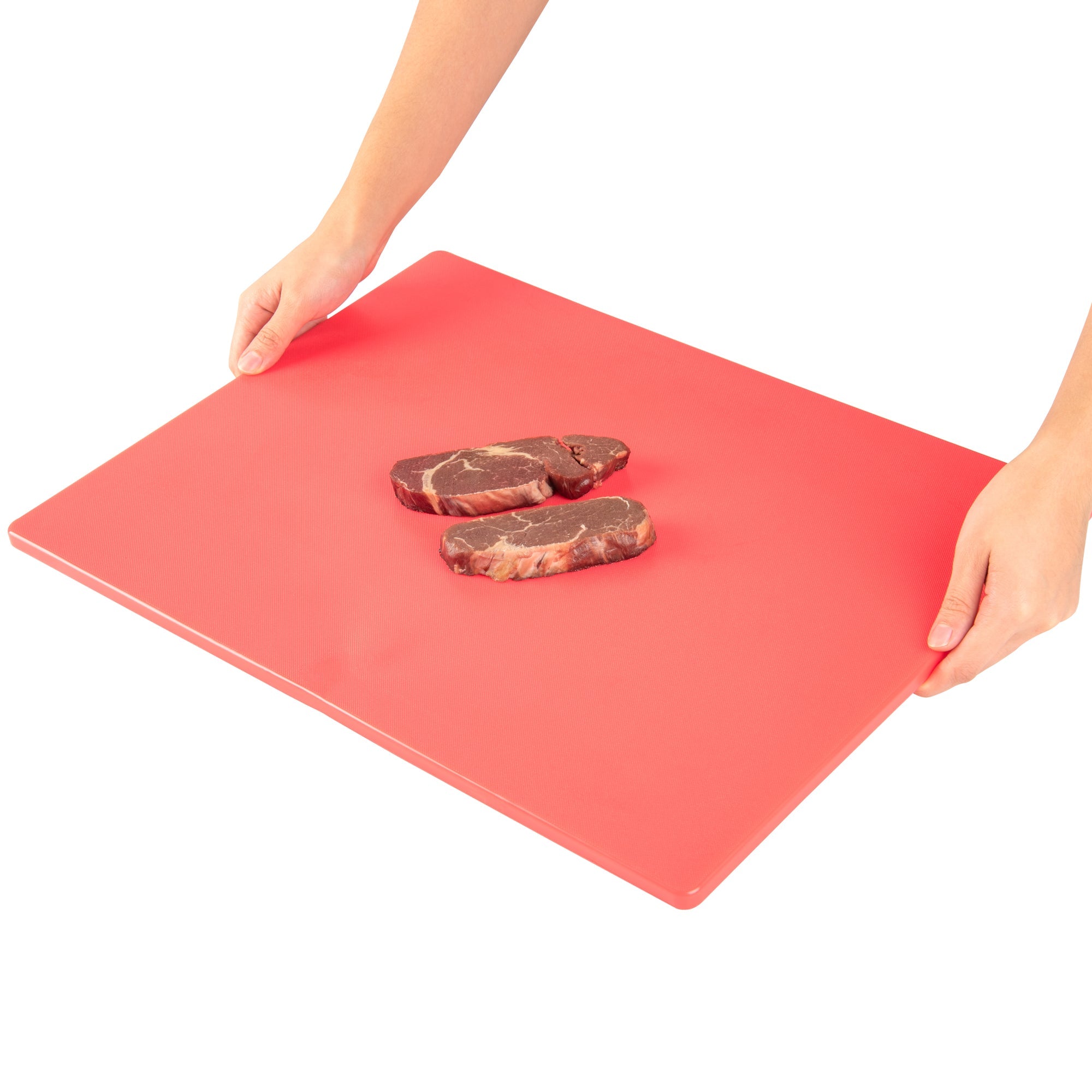 Chef 101 Red Plastic Cutting Board - 20" x 15" - 10 count box