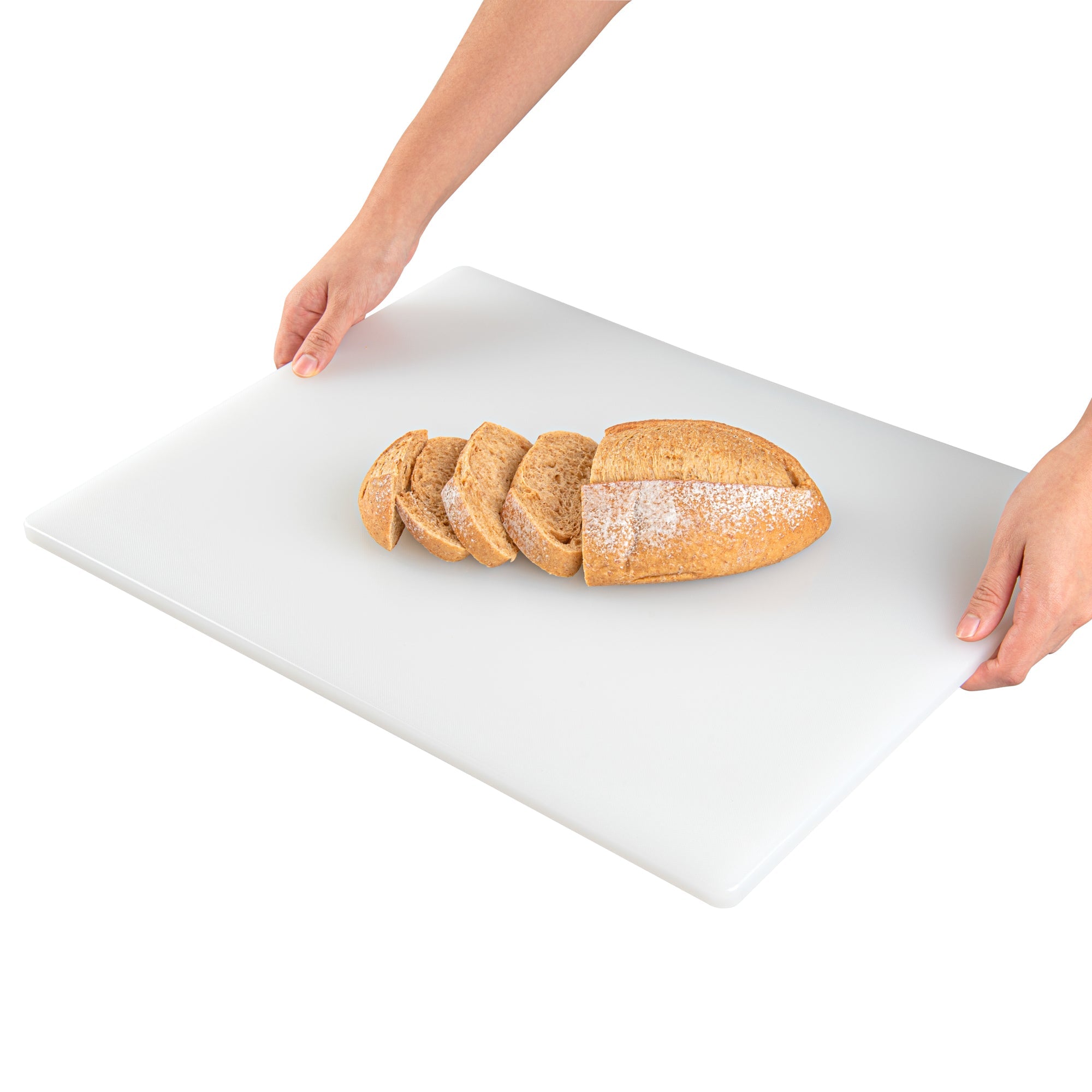 Chef 101 White Plastic Cutting Board - 20" x 15" x 1/2" - 10 count box