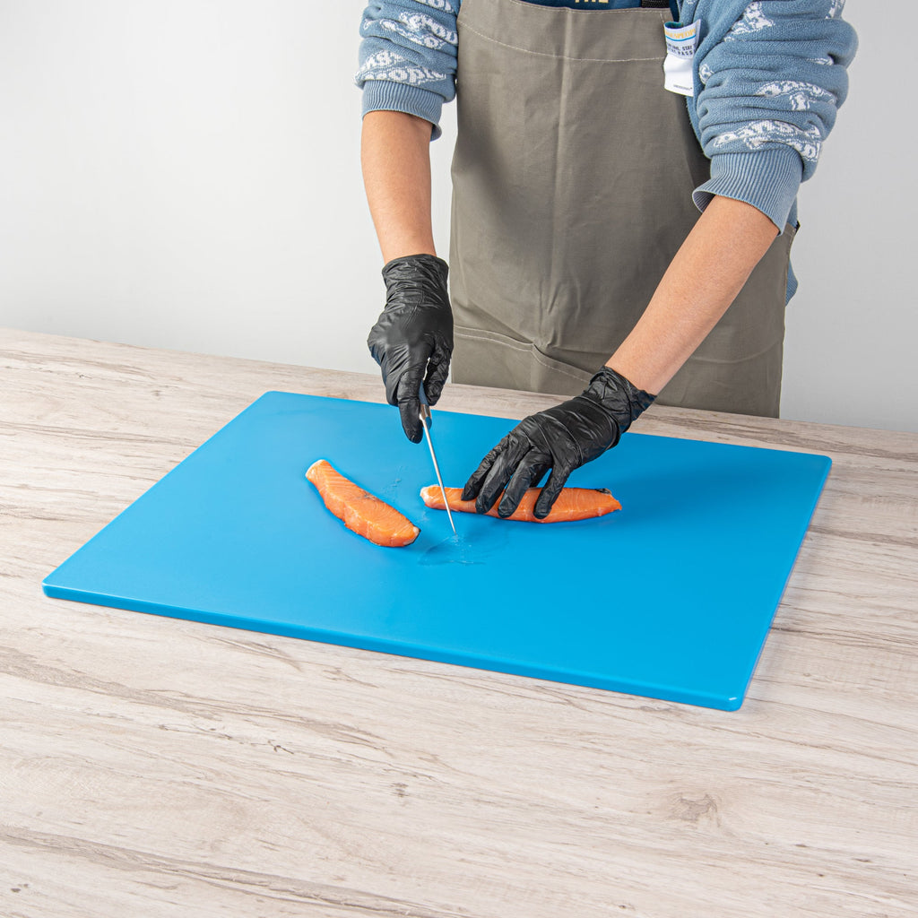 Chef 101 Blue Plastic Cutting Board - 24" x 18" - 10 count box