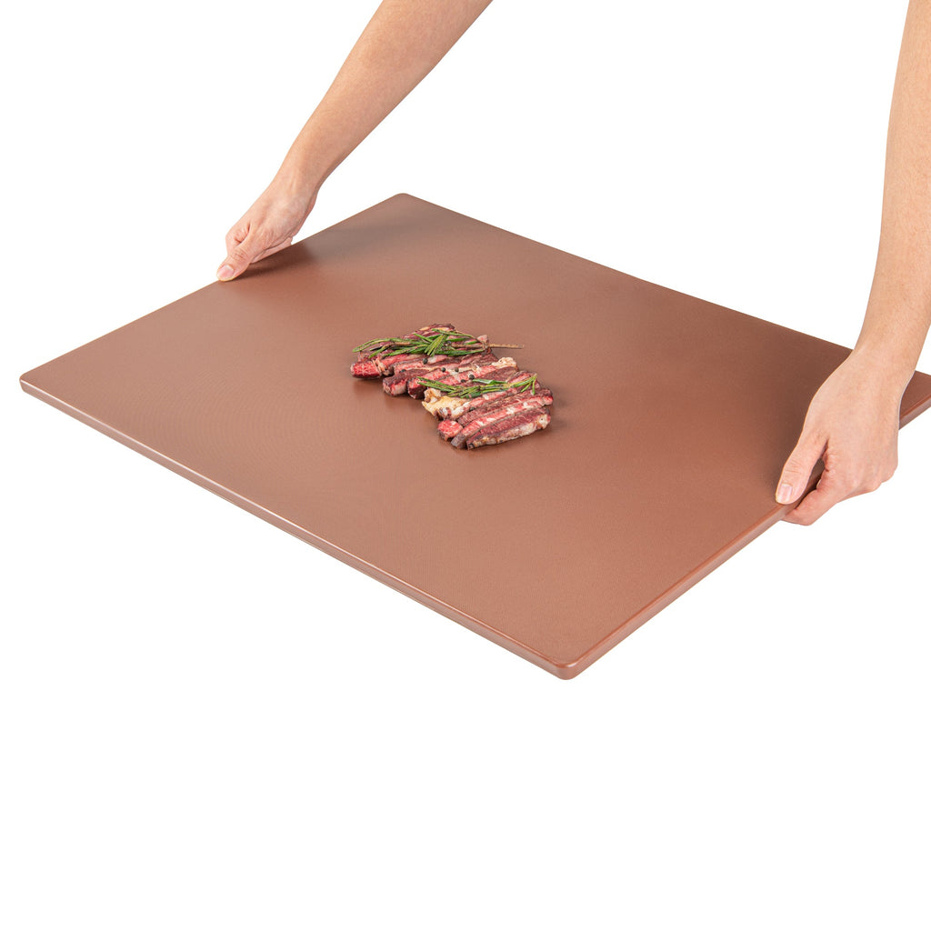Chef 101 Brown Plastic Cutting Board - 24" x 18" - 10 count box