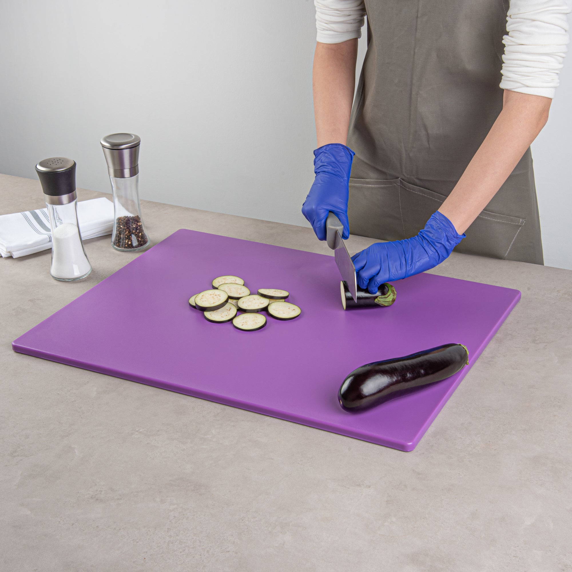 Chef 101 Purple Plastic Cutting Board - 24" x 18" - 1 count box