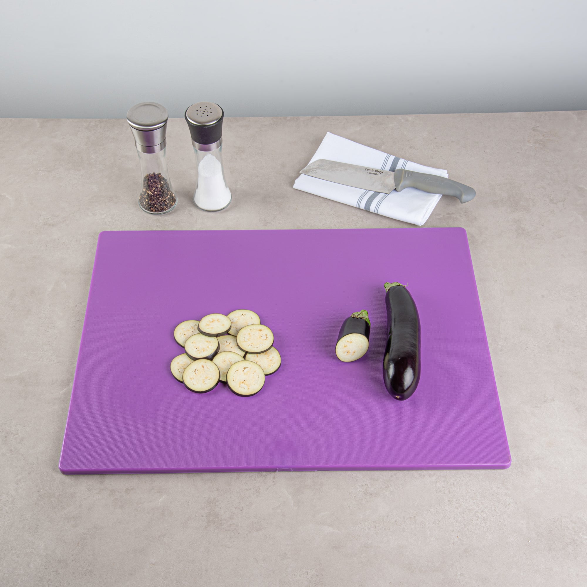 Chef 101 Purple Plastic Cutting Board - 24" x 18" - 1 count box