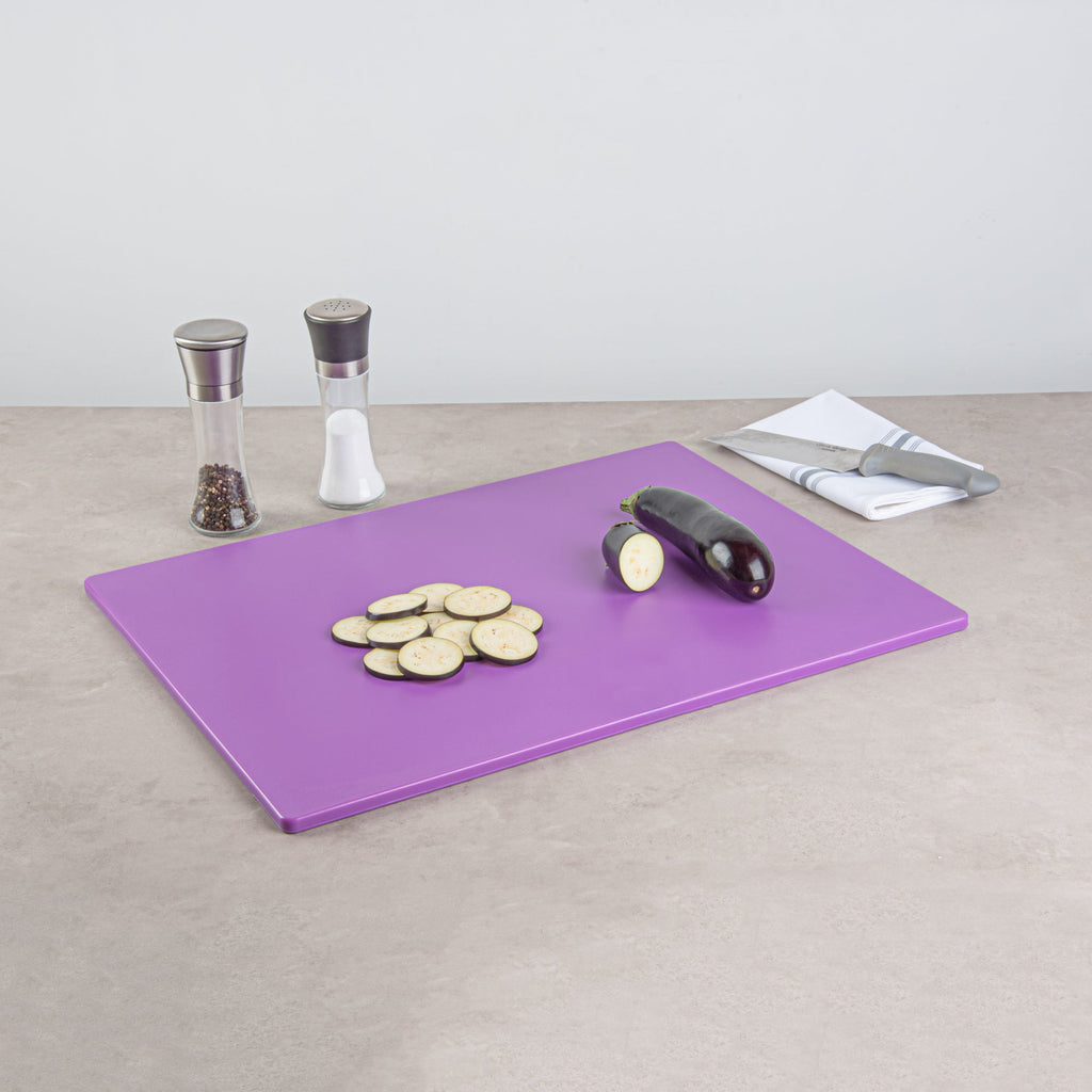 Chef 101 Purple Plastic Cutting Board - 24" x 18" - 10 count box