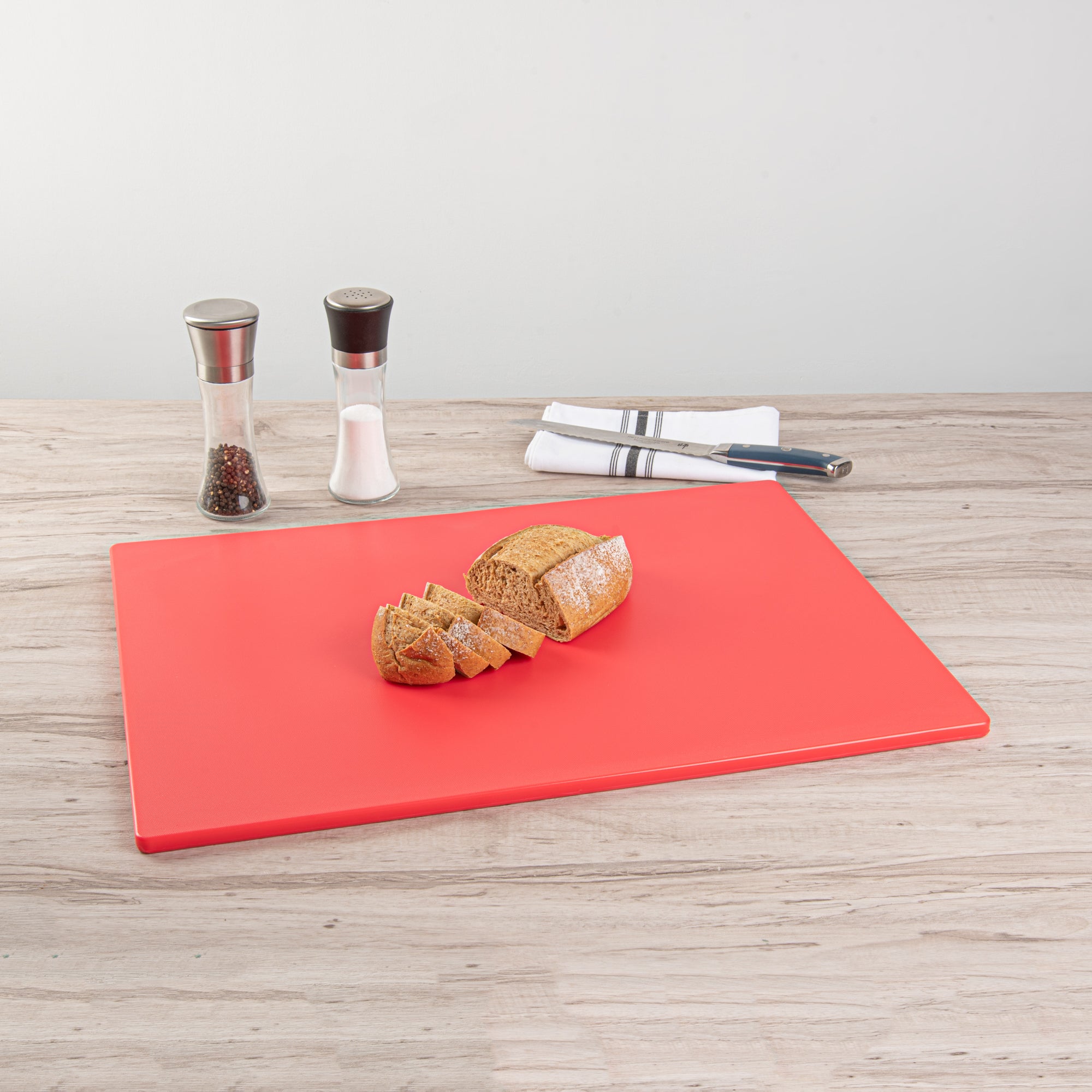 Chef 101 Red Plastic Cutting Board - 24" x 18" - 1 count box