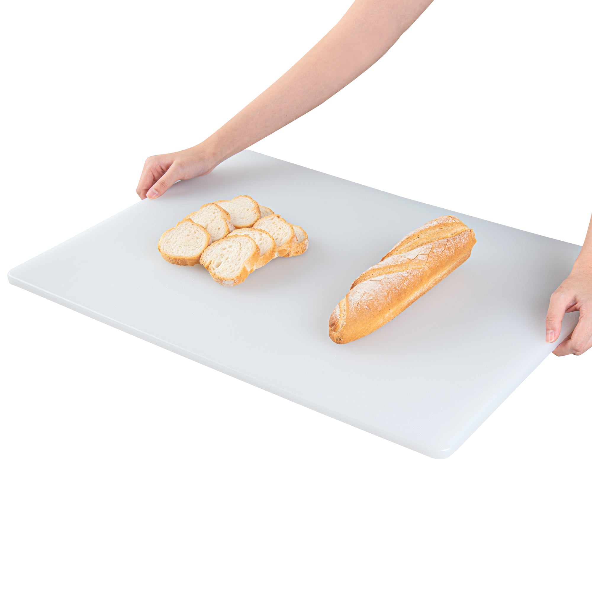 Chef 101 White Plastic Cutting Board - 24" x 18" x 1/2" - 1 count box