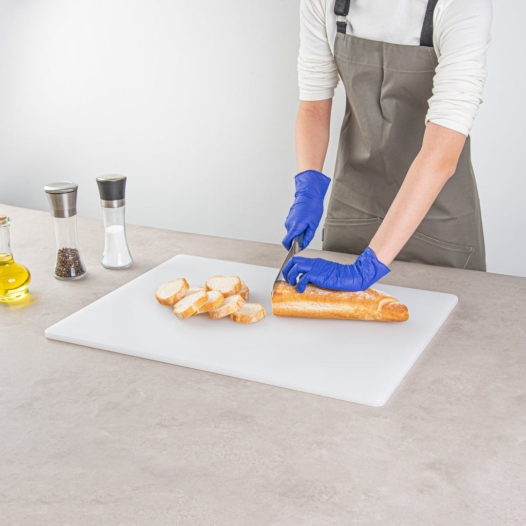 Chef 101 White Plastic Cutting Board - 24" x 18" x 1/2" - 1 count box