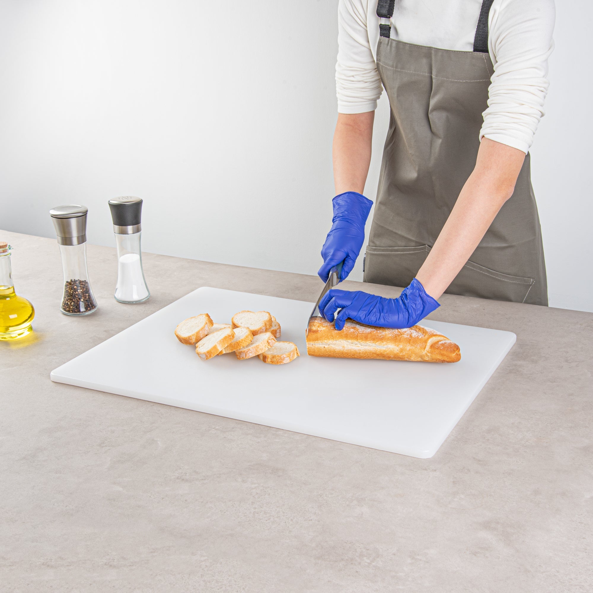 Chef 101 White Plastic Cutting Board - 24" x 18" x 1/2" - 1 count box