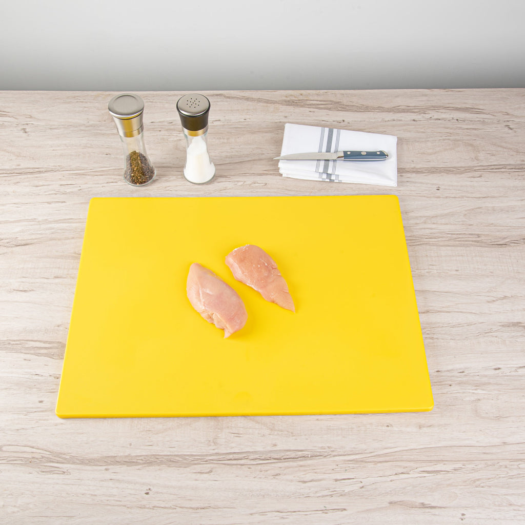 Chef 101 Yellow Plastic Cutting Board - 24" x 18" - 1 count box