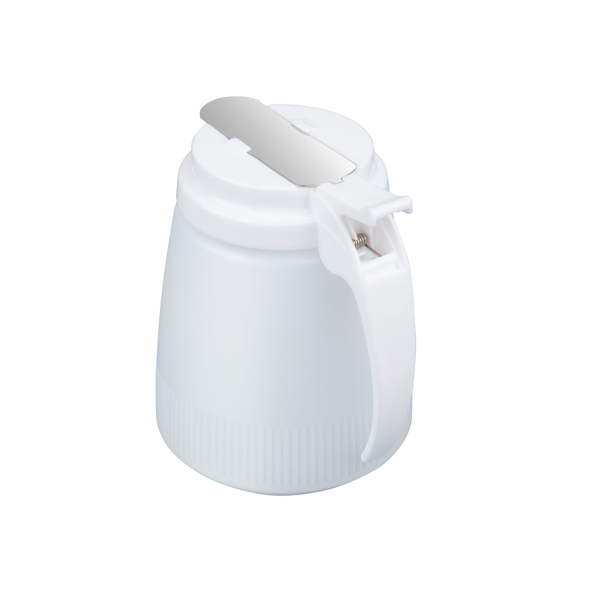 Chef 101 32 oz White Plastic All Purpose / Syrup Dispenser - 5 1/2" x 4 1/2" x 5 3/4" - 1 count box