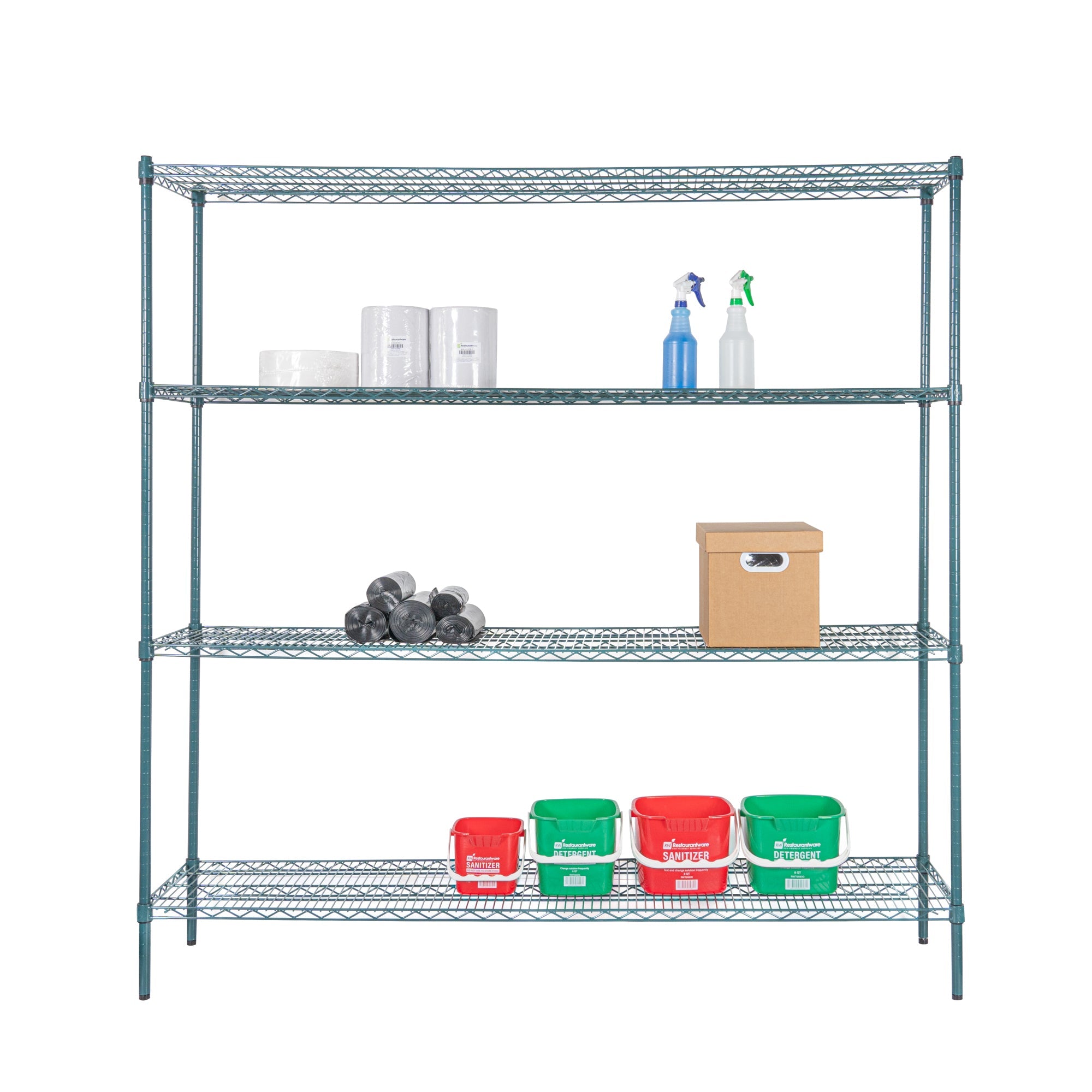 Chef 101 NSF Green Epoxy Shelf - Corrosion-Resistant - 18" x 72" - 4 count box