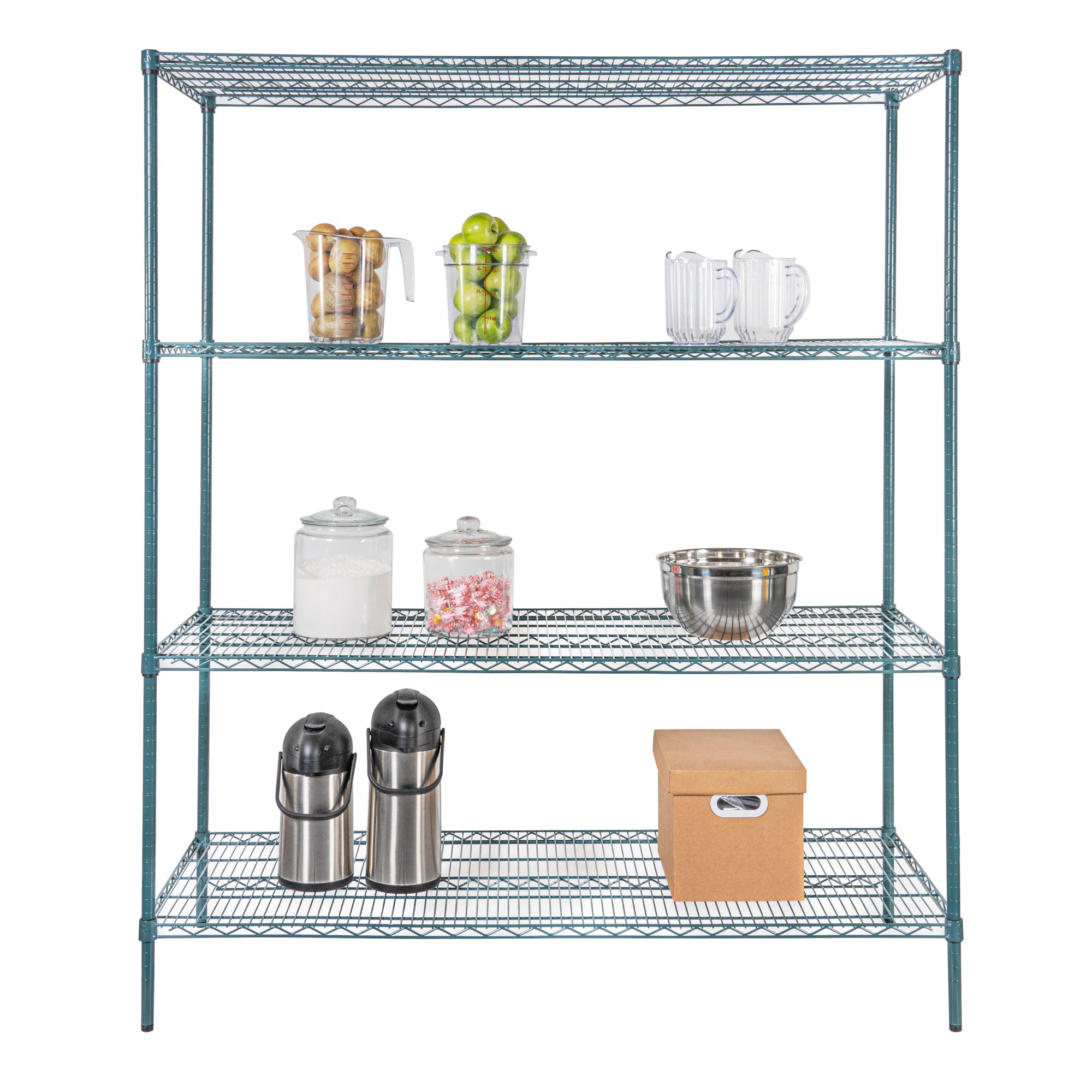 Chef 101 NSF Green Epoxy Shelf - Corrosion-Resistant - 24" x 60" - 4 count box