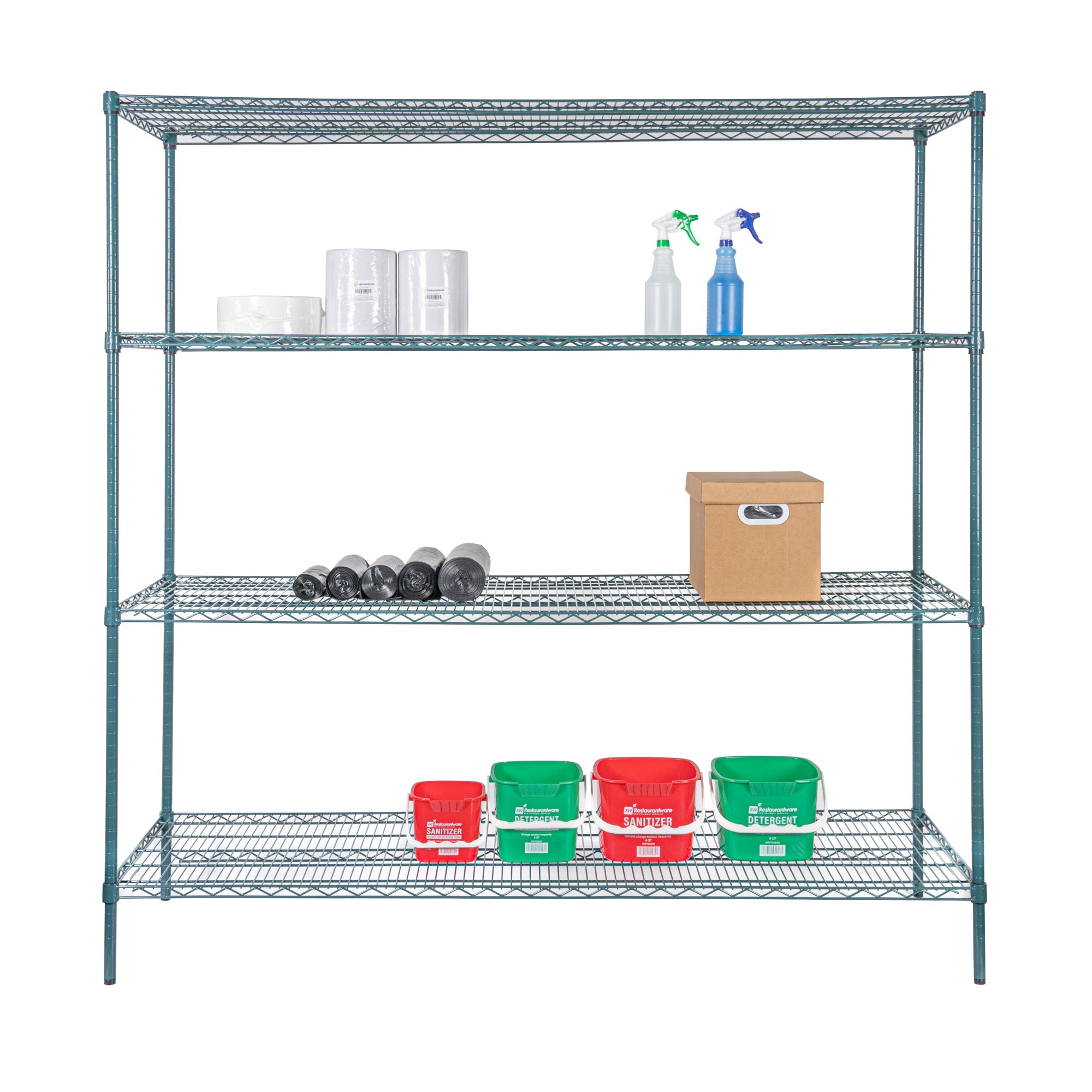 Chef 101 NSF Green Epoxy Shelf - Corrosion-Resistant - 24" x 72" - 4 count box