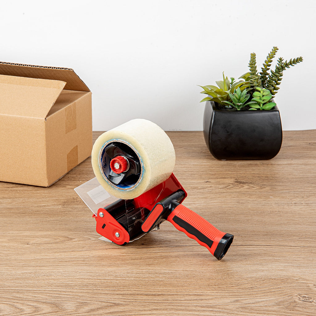 Handy Tek Red Tape Dispenser Gun - Rubber Handle - 3" - 10 count box