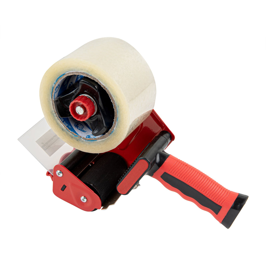 Handy Tek Red Tape Dispenser Gun - Rubber Handle - 3" - 10 count box