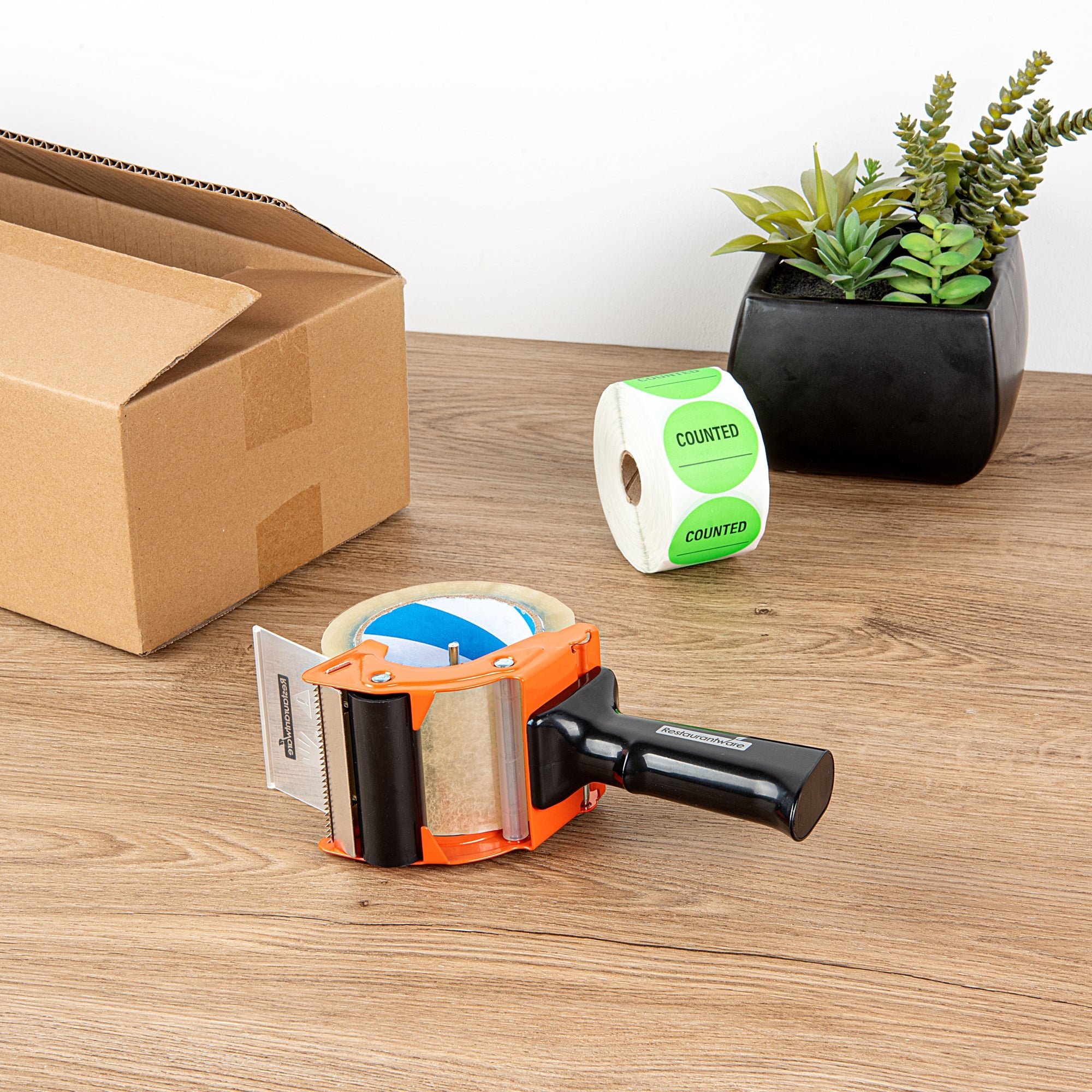 Handy Tek Orange Heavy-Duty Tape Dispenser Gun - 3" - 10 count box